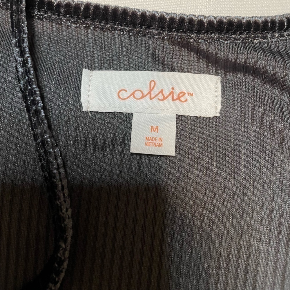 NWT Colsie size Medium/Large black velvet two piece pajama set - Picture 4 of 4